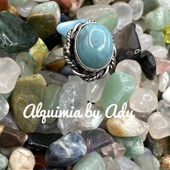 Larimar silver Victorian ring - Picture 1 of 3